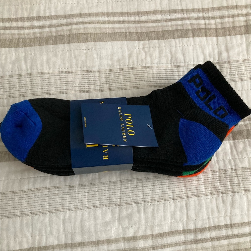 New 6 Pair Pack Men’s Polo Ralph Lauren Classic Sport Ankle Socks Size 10-13